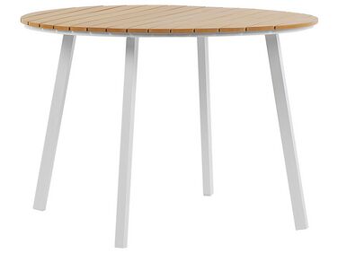 Mesa de jardín de madera plástica clara/blanco ø 105 cm CAVOLI