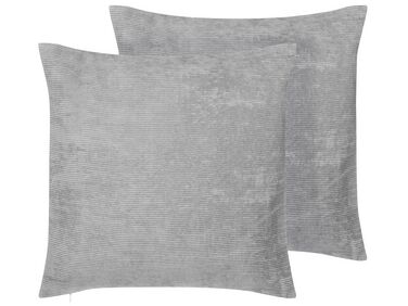 Set di 2 cuscini decorativi con motivo geometrico grigio 45x45 cm NOLANA