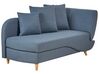 Right Hand Fabric Chaise Lounge with Storage Blue MERI II_881333