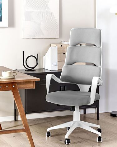 Swivel Office Chair White and Grey GRANDIOSE