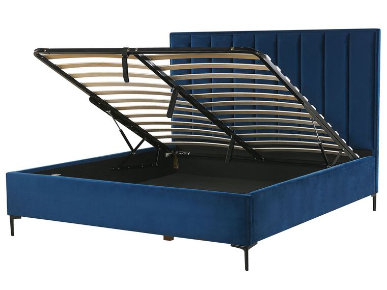 Sametová postel 180 x 200 cm modrá SEZANNE_796217