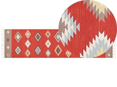 Cotton Kilim Runner Rug 80 x 300 cm Multicolour LORUT