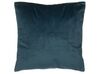 Set of 2 Velvet Cushions Leaf Pattern 45 x 45 cm Teal Blue FREESIA_769932
