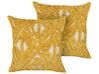 Lot de 2 coussins en coton à motif géométrique jaune touffeté 45 x 45 cm ALCEA_835165