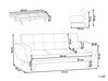 3 Seater Fabric Sofa Bed White Boucle FLORLI_905989