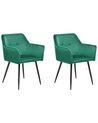 Set of 2 Velvet Dining Chairs Emerald Green JASMIN_859412