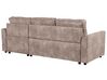 Left Hand Faux Leather Corner Sofa Bed with Storage Brown NESNA_808494