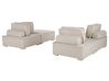 Conjunto de sofás 4 plazas de poliéster beige claro/madera clara TIBRO_825923