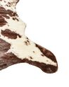 Tapete em pele sintética de vaca castanha escura e branca 130 x 170 cm BOGONG_913314