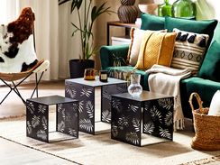 Sohvapöytäsetti rauta musta 3 kpl WALDO Sohvapöytäsetti rauta musta 3 kpl WALDO