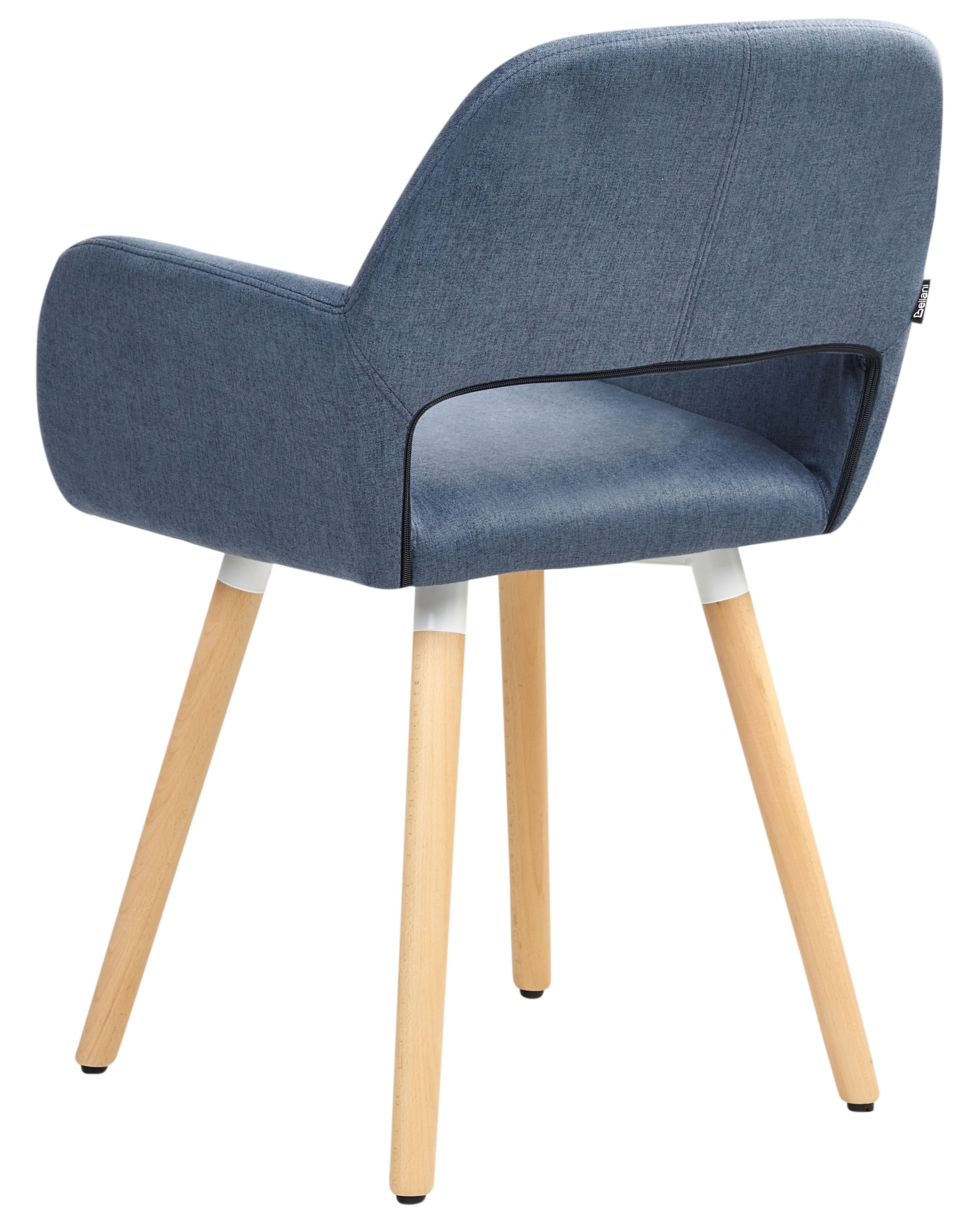 Lot De 2 Chaises Design Batavia En Tissu Marron - Style Rétro, Charge 150kg - Beliani
