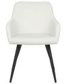 Conjunto de 2 sillas de terciopelo blanco crema CASMALIA_898669
