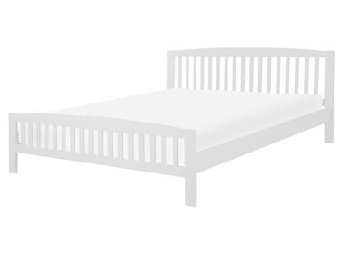 Klasická bílá dřevěná manželská postel 160x200 cm CASTRES