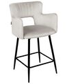 Set of 2 Velvet Bar Chairs Grey SANILAC_912701