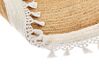 Round Jute Area Rug ⌀ 140 cm Beige and White MARTS_869904