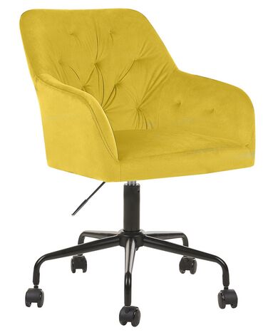 Chaise de bureau en velours jaune ANTARES