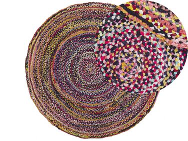 Dywan okrągły bawełniany ⌀ 140 cm wielokolorowy TOKAT