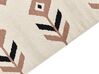 Kelim Teppich Baumwolle beige / schwarz 160 x 230 cm geometrisches Muster Kurzflor NIAVAN_869873