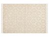 Teppich Baumwolle hellbeige 140 x 200 cm geometrisches Muster Kurzflor ITANAGAR_849109