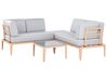 Lounge Set Aluminium heller Holzfarbton 6-Sitzer linksseitig modular Auflagen hellgrau RIMA III_828870