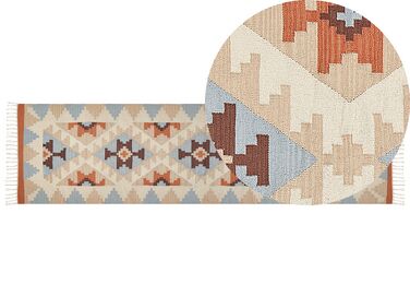 Bavlněný kelimový koberec 80 x 300 cm vícebarevný DILIJAN
