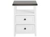 2 Drawer Bedside Table White with Brown LAYOLA_829783