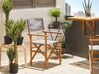 Zestaw 2 krzeseł ogrodowych i 2 wymiennych tkanin jasne drewno akacjowe z szarym / wzór geometryczny CINE_819439