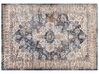 Teppich beige / blau 160 x 230 cm orientalisches Muster Kurzflor DVIN_854301