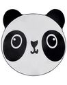 Kinderteppich schwarz / weiß ⌀ 120 cm Pandamotiv Kurzflor PANDA_831067