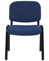 Set of 4 Fabric Conference Chairs Blue CENTRALIA_902563