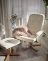 Cadeira de massagem com repousa-pés em pele sintética creme RELAXPRO_849624