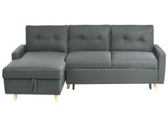 4-istuttava kulmavuodesohva säilytystilalla oikeak. tummanharmaa FLAKK