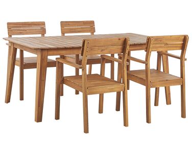 Zestaw ogrodowy drewno akacjowe stół i 4 krzesła FORNELLI