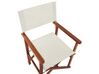 Conjunto 2 cadeiras de jardim madeira escura capas branco sujo CINE_810221