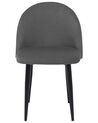 Conjunto de 2 sillas de comedor de terciopelo gris/negro VISALIA_711031