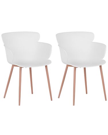 Conjunto de 2 sillas de comedor blanco/madera clara SUMKLEY
