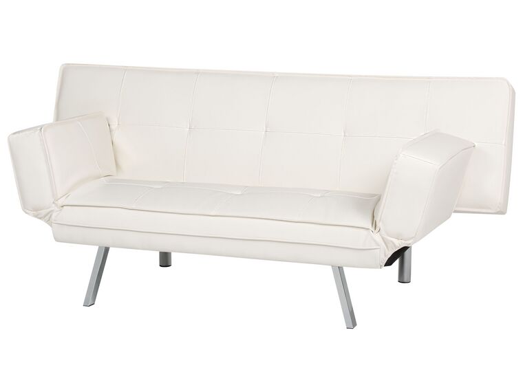 Faux Leather Sofa Bed White BRISTOL Beliani.co.uk