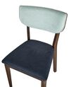 Set of 2 Wooden Dining Chairs Dark Wood and Blue MOKA_832132