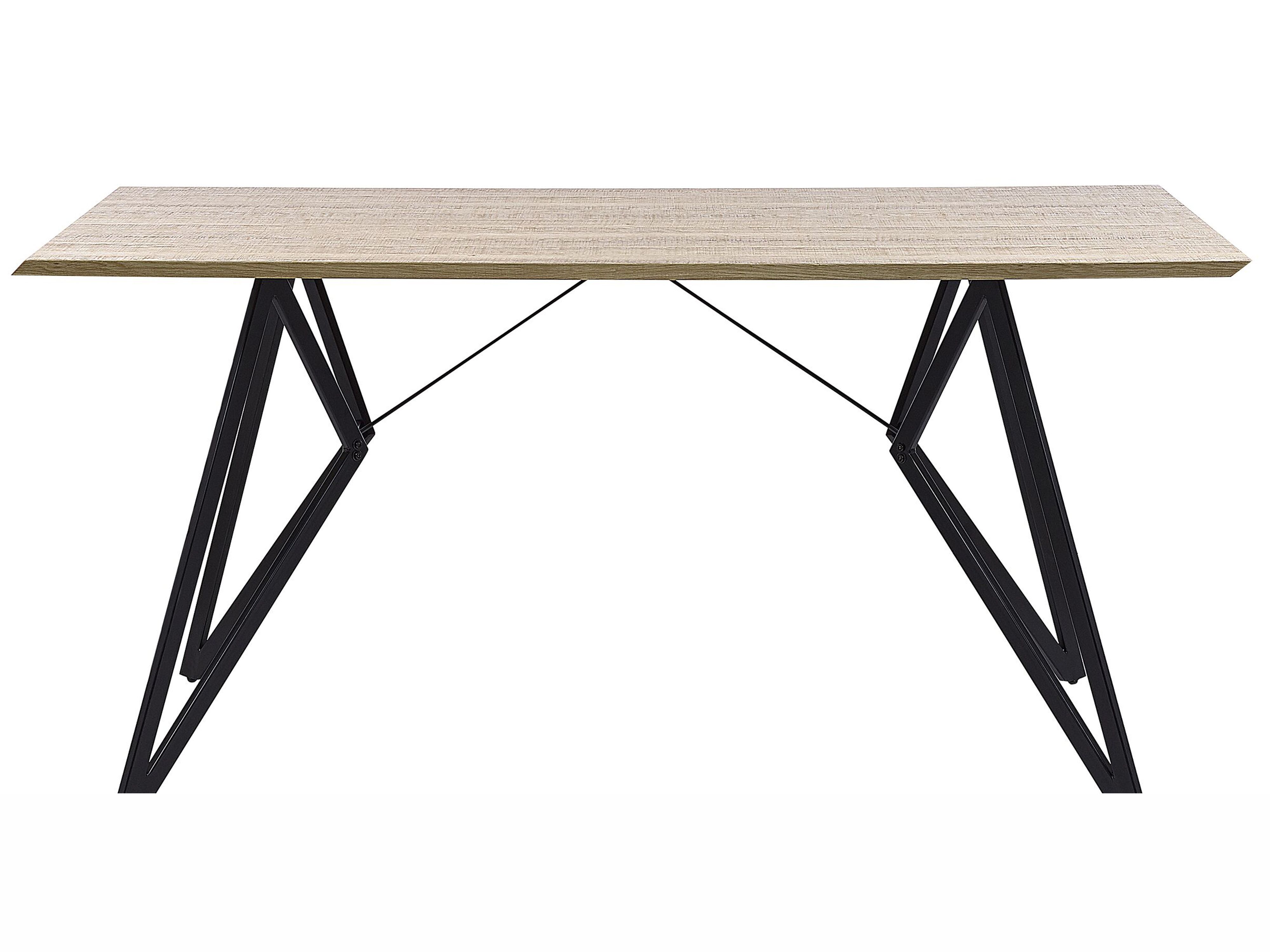 Dining Table 160 x 90 cm Light Wood BUSCOT Beliani.co.uk