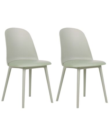 Set of 2 Dining Chairs Light Green FOMBY