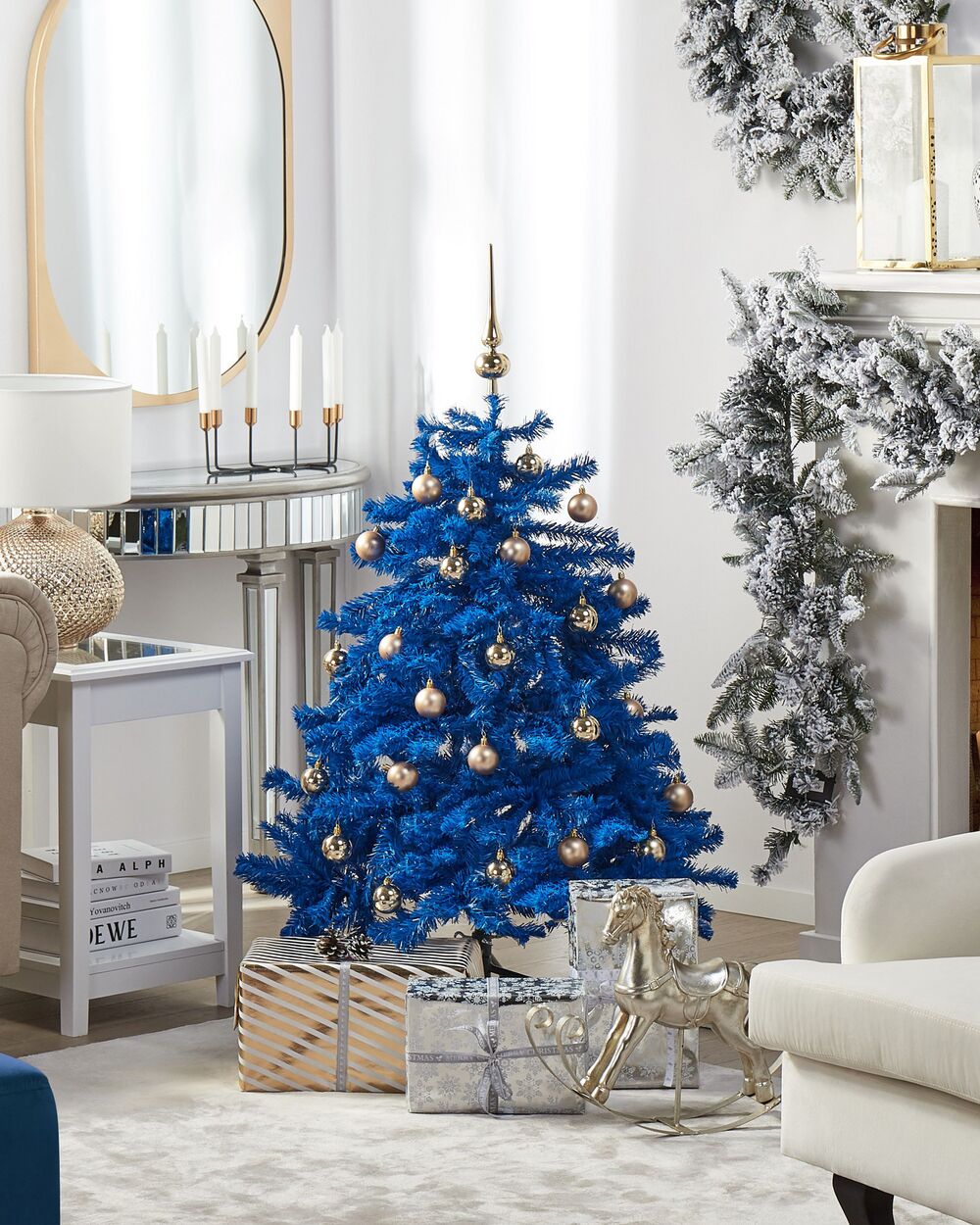 Jet Kers behalve voor Kerstboom blauw 120 cm FARNHAM - ✓ Gratis Levering