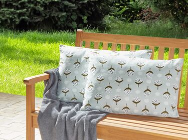Set of 2 Outdoor Cushions Geometric Pattern 40 x 60 cm Light Green CUNEO