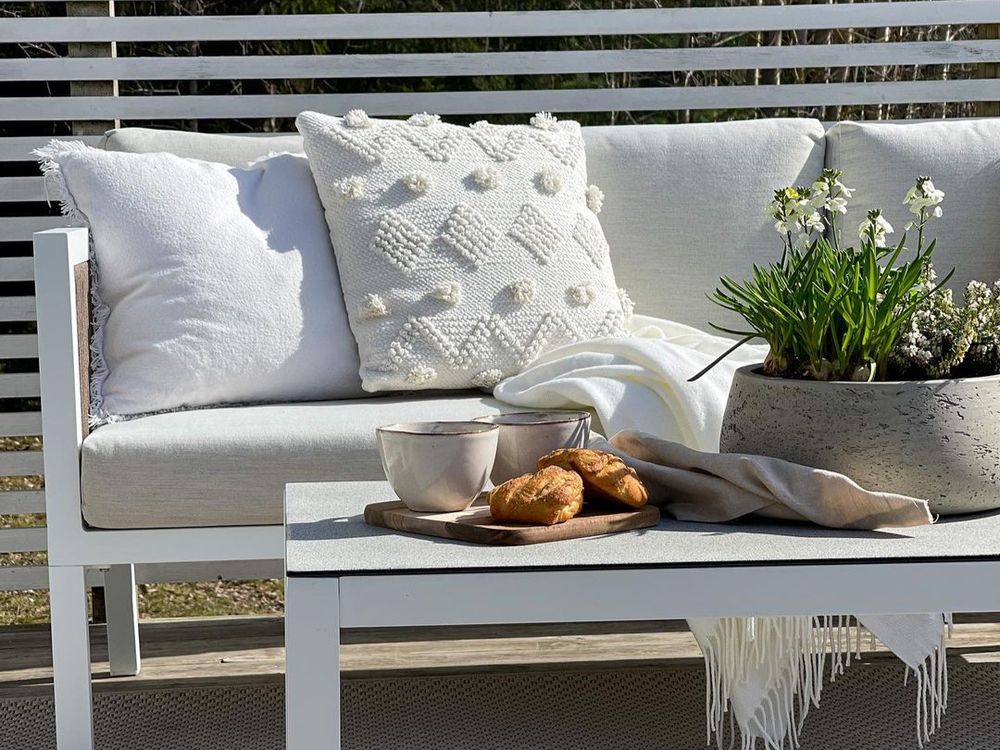 5 Seater Garden Sofa Set White And Brown Borello Beliani Fr 5 Seater Garden Sofa Set White And, 5 Seater Garden Sofa Set