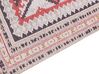 Teppich Baumwolle mehrfarbig geometrisches Muster 80 x 150 cm Kurzflor ANADAG_853640