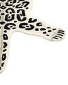 Vlnený detský koberec v tvare snežného leoparda 100 x 160 cm béžová a biela MIBU_873915