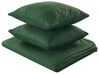 Preget sengeteppe med to grønne puter 140 x 210 cm BABAK_821841