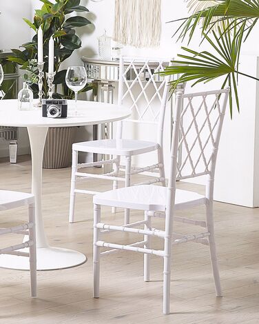Set of 2 Dining Chairs White CLARION