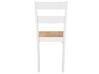 Zestaw do jadalni stół i 4 krzesła drewniany jasny z białym GEORGIA_696651