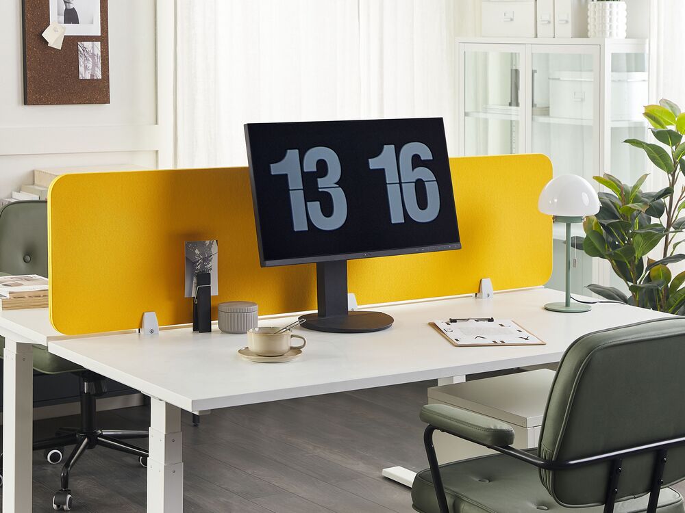 Pannello divisorio per scrivania giallo 180 x 40 cm WALLY 