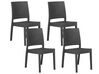 Set of 4 Garden Dining Chairs Grey FOSSANO_744641